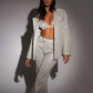 3pcs Shiny Blazer Trousers Set - NawdeX