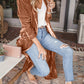 Open Front Long Sleeve Coat - NawdeX