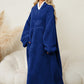 Pocketed Contrast Long Sleeve Hooded Lounge Dress - NawdeX