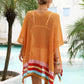 Slit Openwork V-Neck Half Sleeve Cover-Up - NawdeX