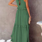 Ruffled Sleeveless Maxi Dress with Pockets - NawdeX
