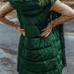 Longline Hooded Sleeveless Puffer Vest - NawdeX