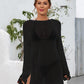 Slit Boat Neck Dropped Shoulder Cover-Up - NawdeX