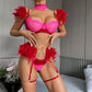 Feather Lace Patchwork Women's Suit - NawdeX