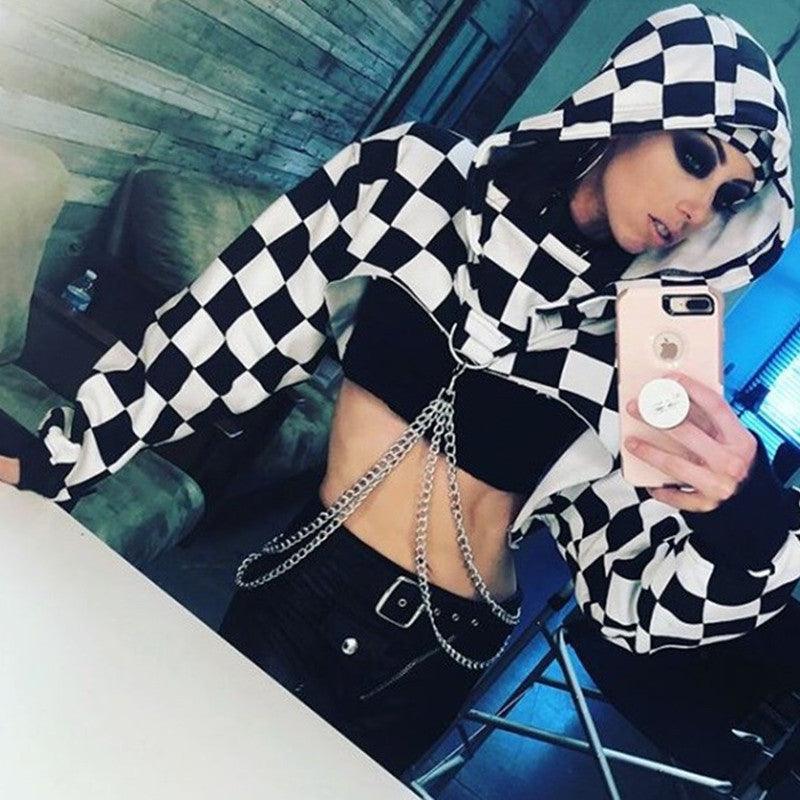 Hooded sexy navel long sleeve sweater - NawdeX