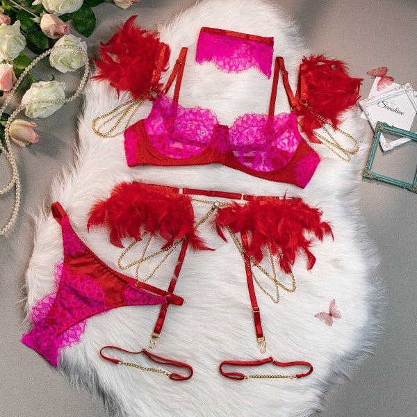 Feather Lace Patchwork Women's Suit - NawdeX