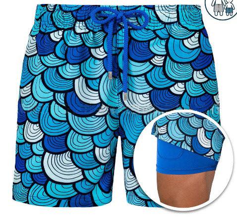 Mens Sports Double Layer Swim Shorts - NawdeX