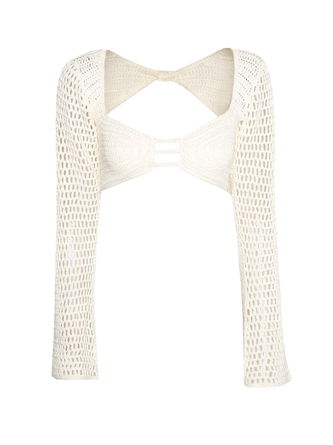 Tied Long Sleeve Top and Skirt Cover Up Set - NawdeX