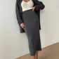 Pocketed Long Sleeve Cardigan and Skirt Sweater Set - NawdeX