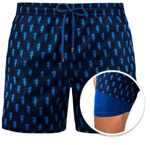 Mens Sports Double Layer Swim Shorts - NawdeX