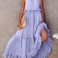 Ruffled Sleeveless Maxi Dress with Pockets - NawdeX