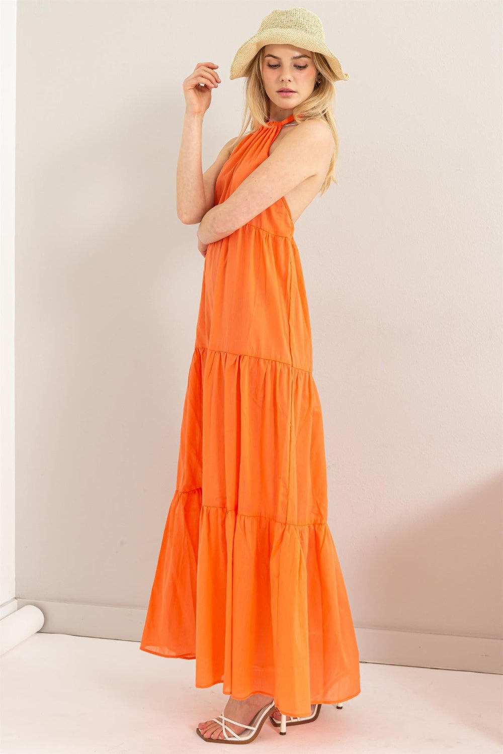 Halter Neck Cover Up Maxi Dress - NawdeX