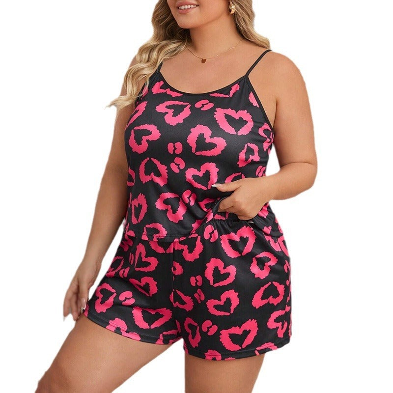 Plus Size Heart Lounge Set - NawdeX