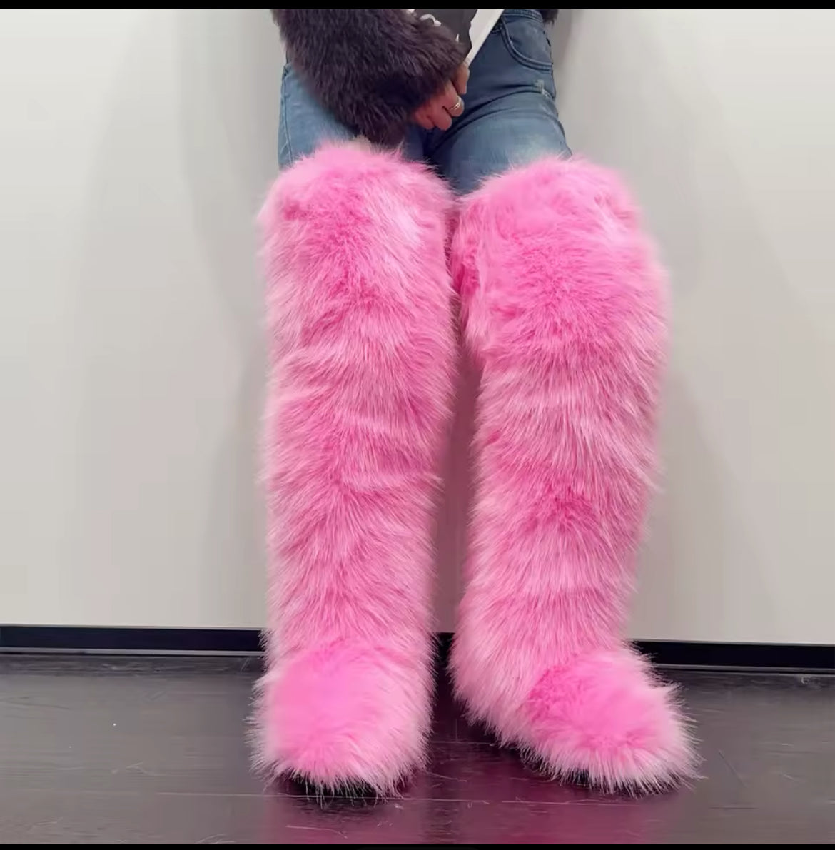 Mongolian Thigh High Faux Fur Boots