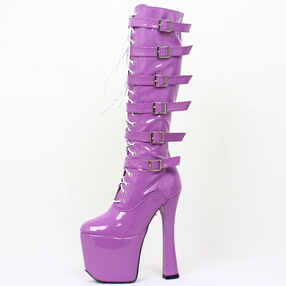 NawdeX Lace Up Buckled High Heel Platform Pole Dance boots - NawdeX