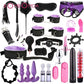 BDSM Kits Adults Sex Toys For Women Men Handcuffs Nipple Clamps Whip Spanking Sex Metal Anal Plug Vibrator Butt Bdsm Bondage Set - NawdeX