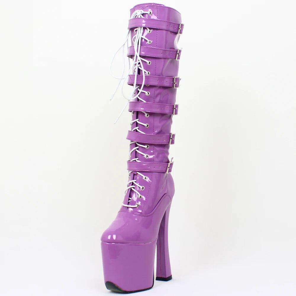 NawdeX Lace Up Buckled High Heel Platform Pole Dance boots - NawdeX