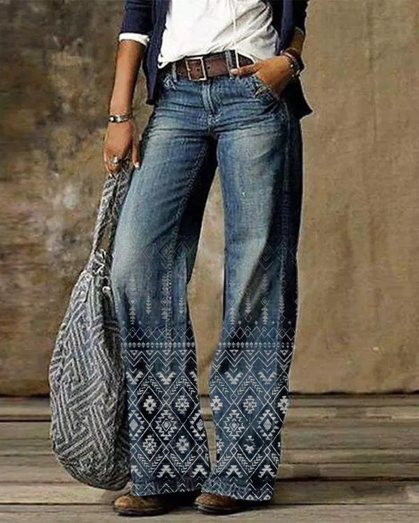 Diagonal Cloth  3D Pattern Casual Jeans - NawdeX