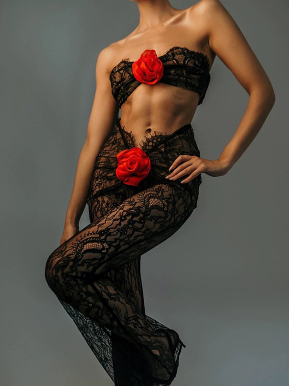 Rose petal lace Jumpsuit - NawdeX