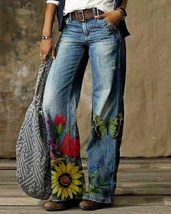 Diagonal Cloth  3D Pattern Casual Jeans - NawdeX