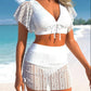 Solid Color High Waist Swimming Trunks Skirt Suit Bikini Women's Split Swimsuit - NawdeX