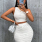 Fashion Women's Wear Diagonal Collar Sleeveless Suit - NawdeX