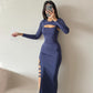 Women's Long-sleeved Shawl Strap Sleeveless Split Suit - NawdeX