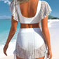 Solid Color High Waist Swimming Trunks Skirt Suit Bikini Women's Split Swimsuit - NawdeX