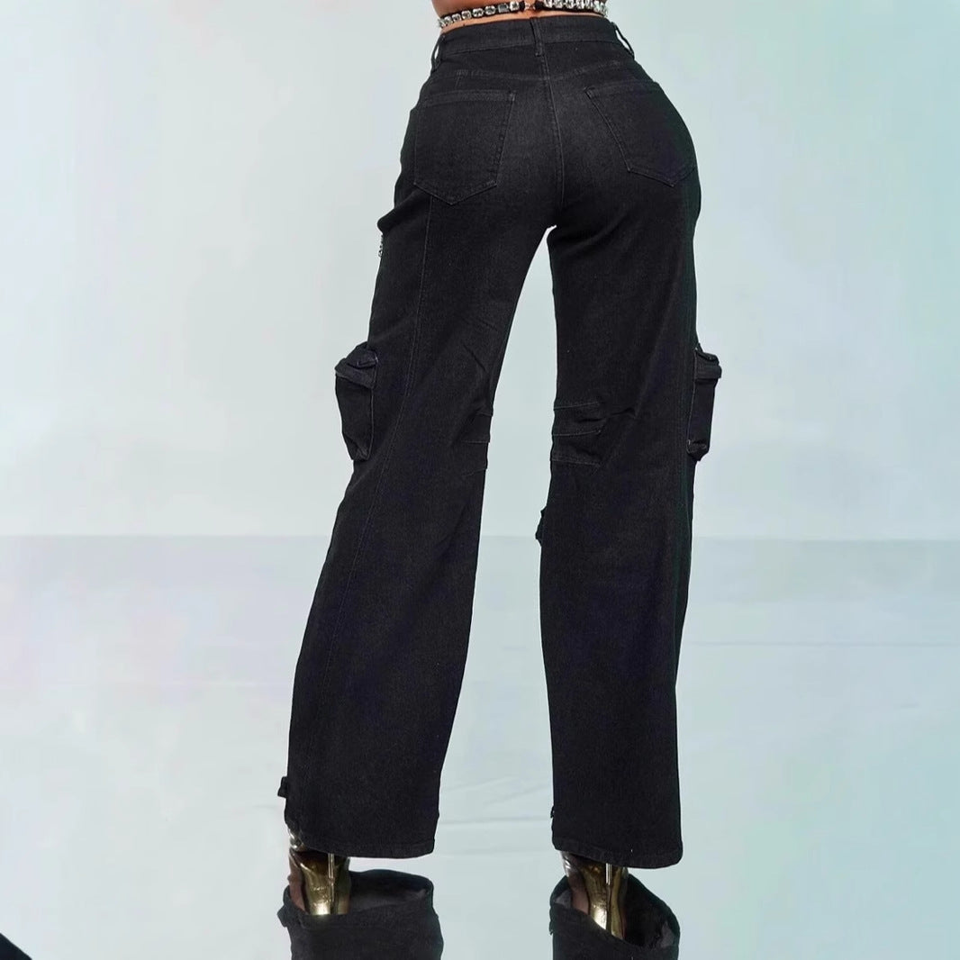 Hollow-out Diamond Stretch Jeans - NawdeX