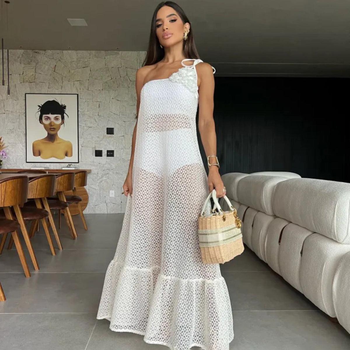 Elegant Strap Diagonal Collar Women's Fashion Suit - NawdeX