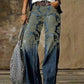 Diagonal Cloth  3D Pattern Casual Jeans - NawdeX