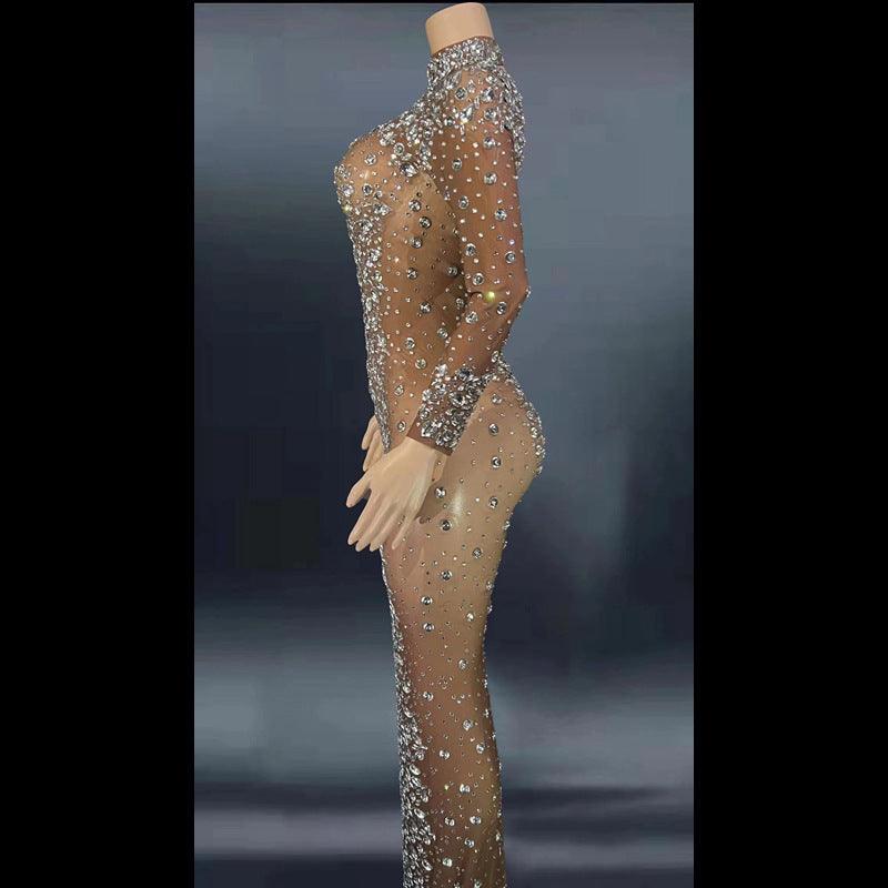 Women's Rhinestone Dress Tight Ball Gown - NawdeX