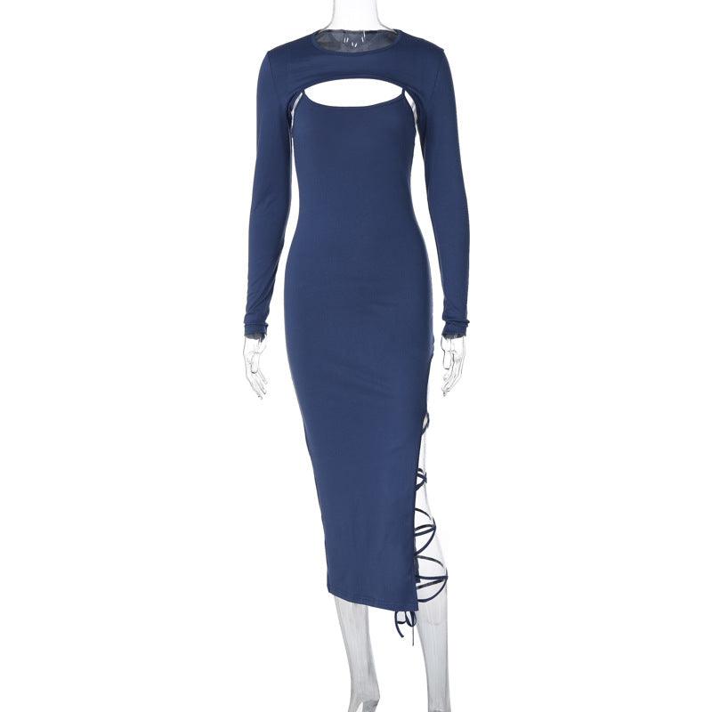 Women's Long-sleeved Shawl Strap Sleeveless Split Suit - NawdeX