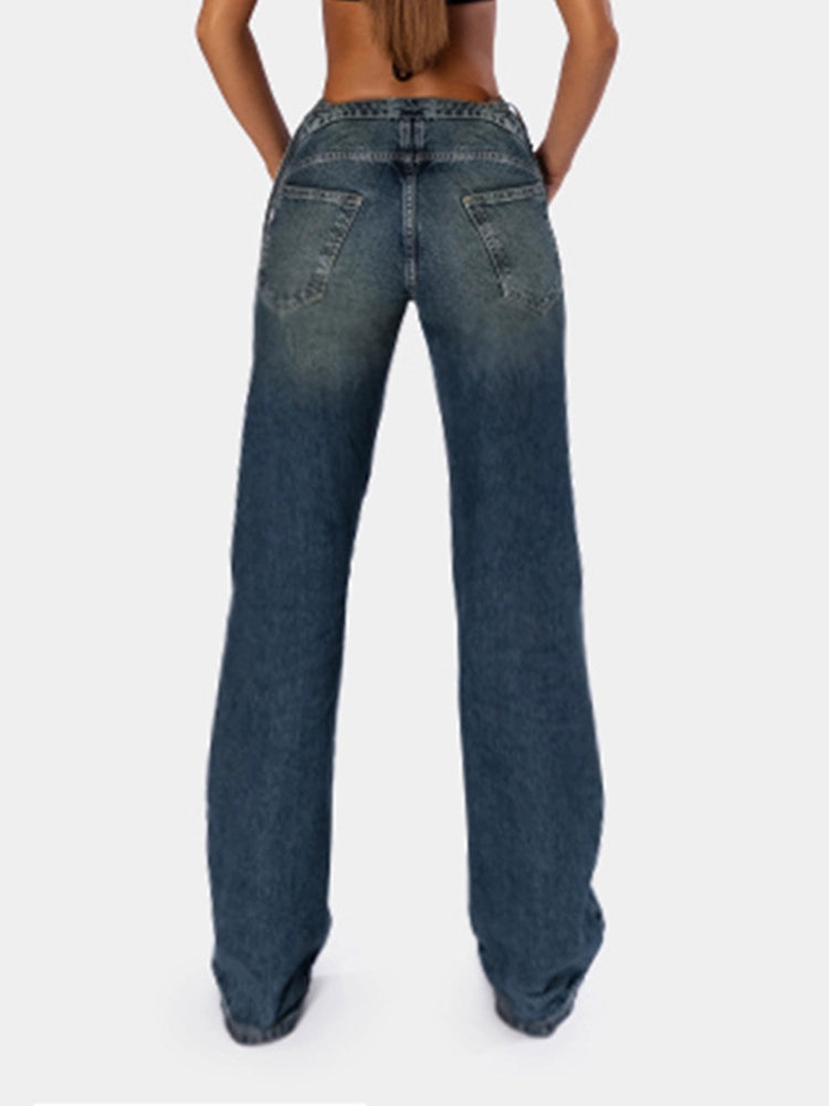 Distressed Tied Slim Fit  Cutout Denim - NawdeX