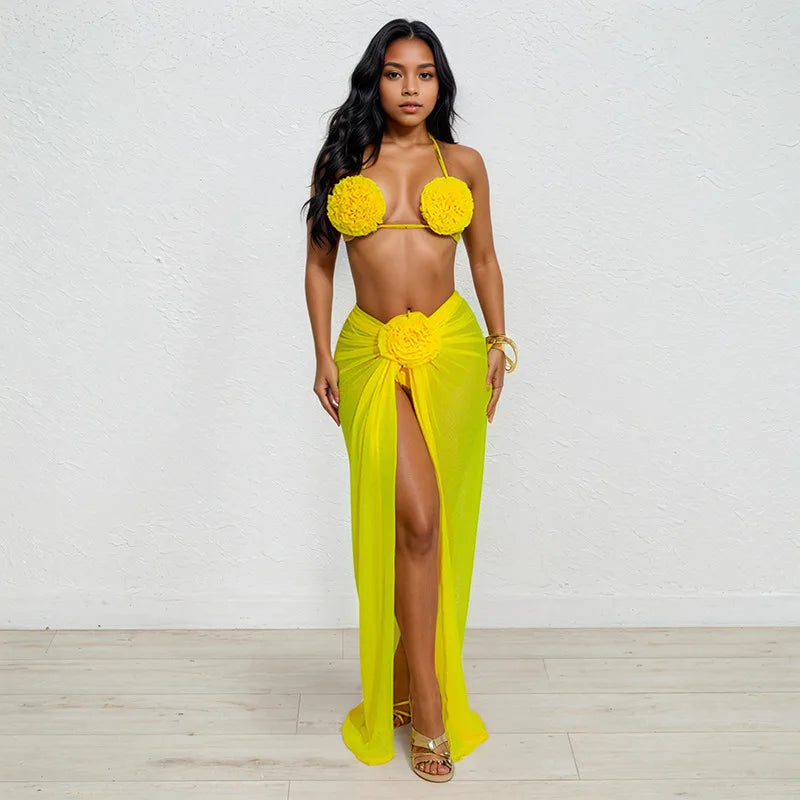 3D Flower Bikini Set