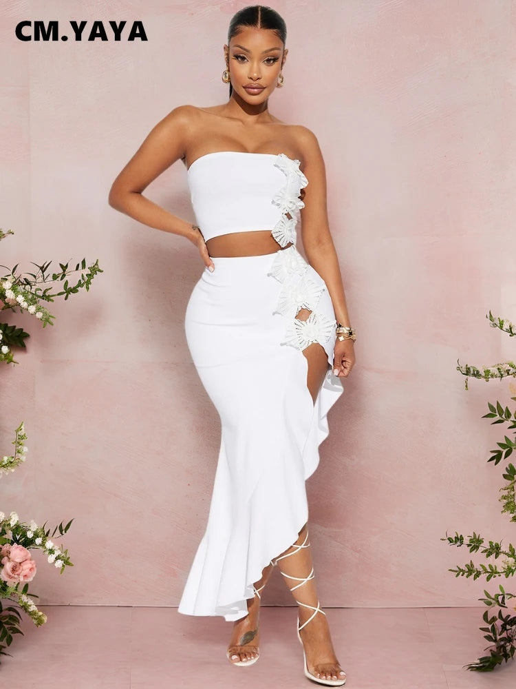 Bowknot Women's Dress Set Strapless