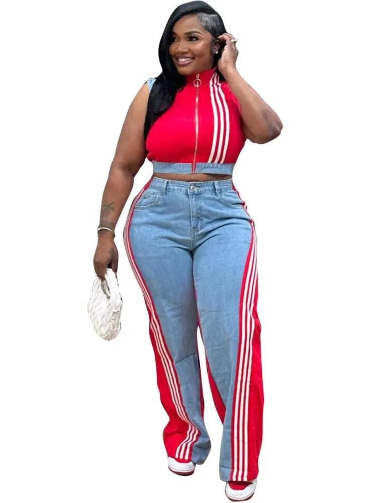 Plus Size Two Piece Tracksuit Outfit
