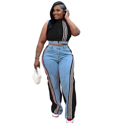 Plus Size Two Piece Tracksuit Outfit