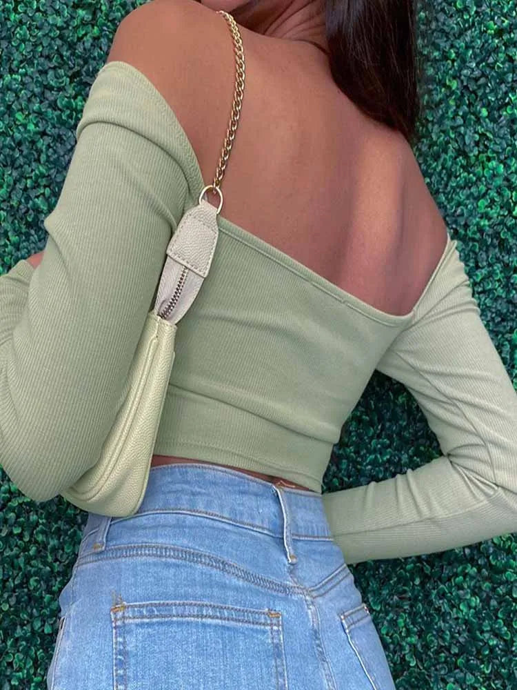 Love me  Long Sleeve Crop Top - NawdeX