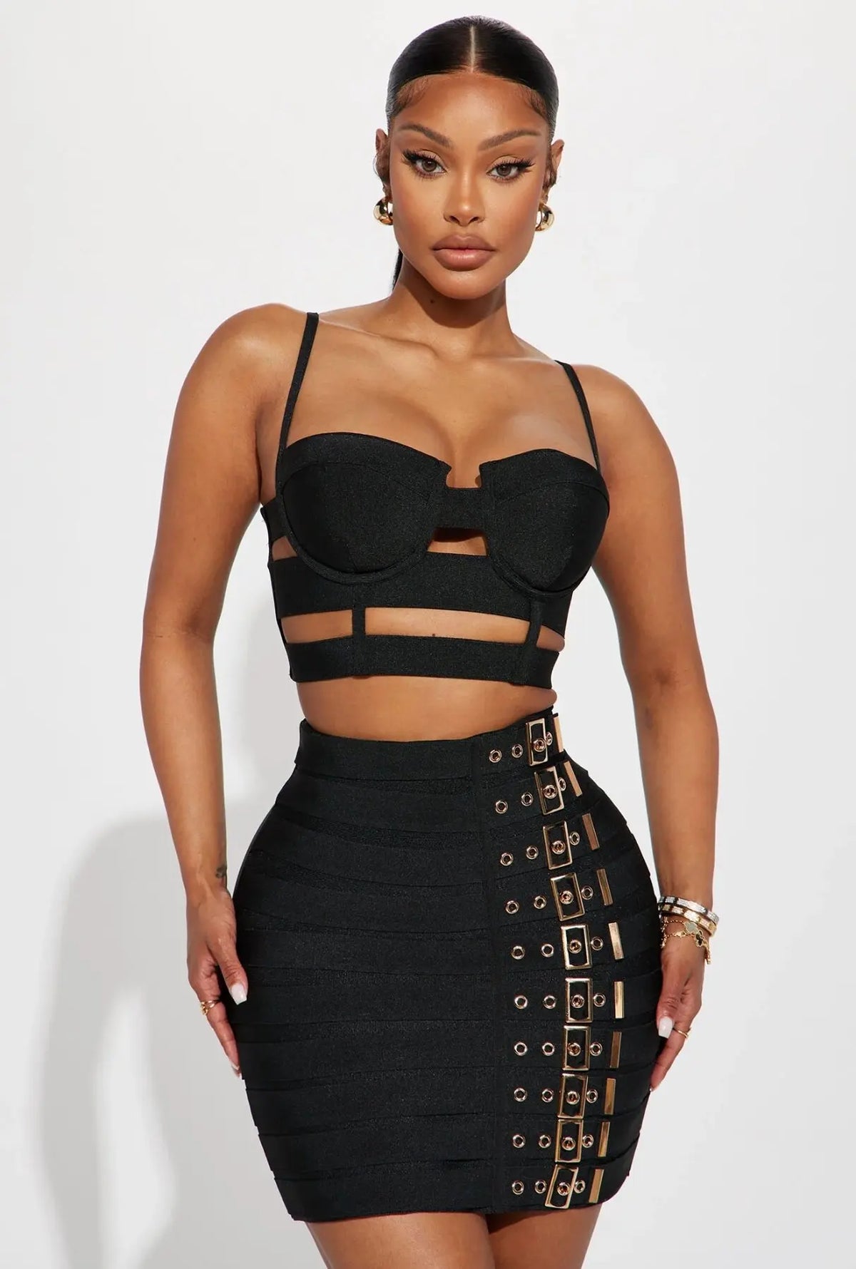 Spicy  Bandage Pencil Skirts Set