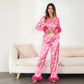 Christmas Feather Trim Long Sleeve Shirt+Pants - NawdeX