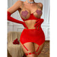 Red Adore Sheer Skirt Set