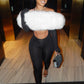 Girlfriend Furry Shawl Jumpsuit