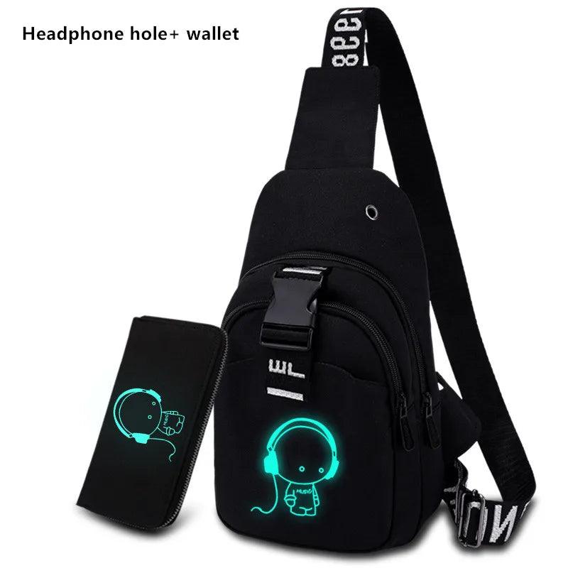 Multifunction Fashion Men Crossbody Bags USB Charging Chest Pack - NawdeX