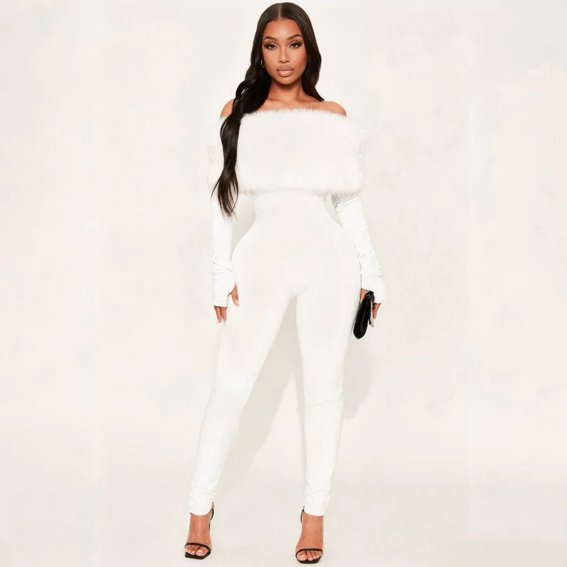 Julie Furry Crop Jumpsuit