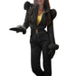 Skiing Zipper Hooded Women Faux Fur Collar Fleece Jumpsuit - NawdeX