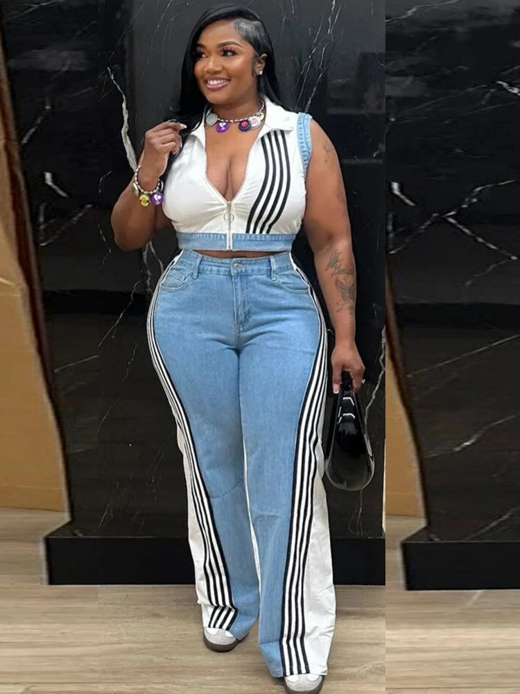 Plus Size Two Piece Tracksuit Outfit