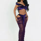 Velvet  Ruches Skirt Set