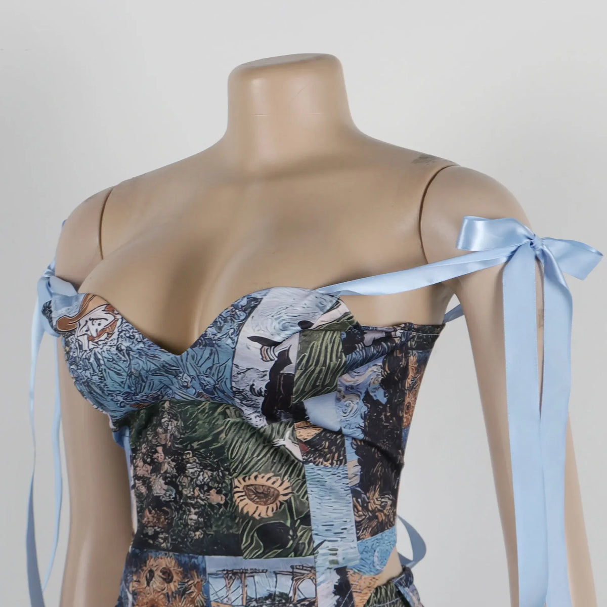 Short Oil Painting Printed Crop Set - NawdeX