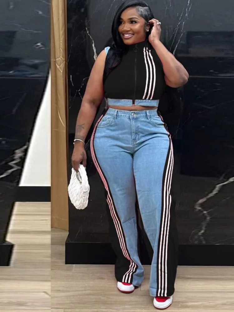 Plus Size Two Piece Tracksuit Outfit
